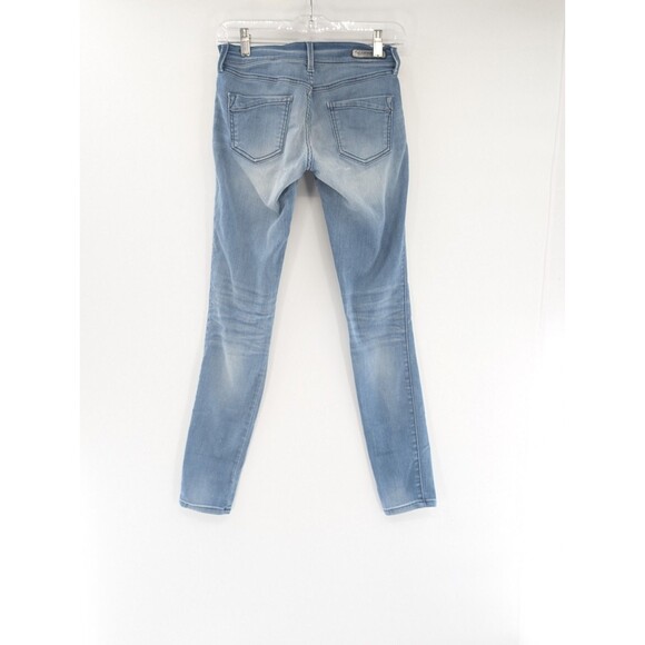 Express Low Rise Light Wash Distressed Faded Stretch Skinny Jeans 26/29 Size 0 - Picture 2 of 13